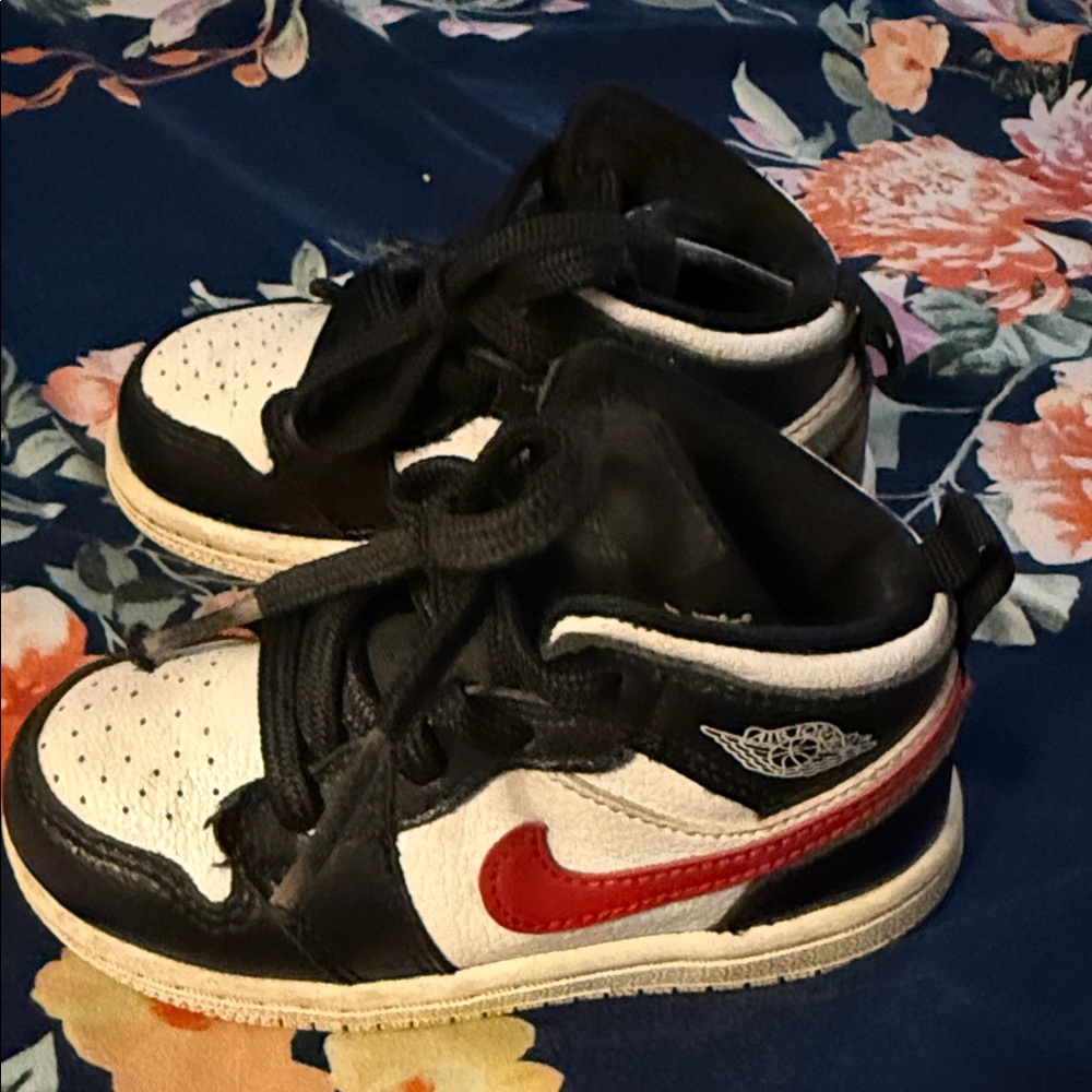 Kids Black and Red Jordans